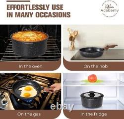 Non Stick Cookware Set, 8 Piece GraniteCoated Induction Pots