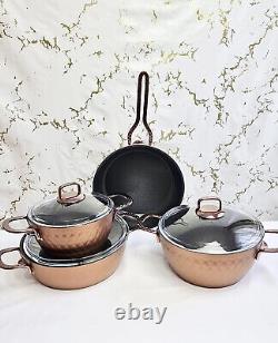 Non Stick Cookware Set Granite Kitchen Cooking Pots Pans Lids Frying Pan 7 PCS