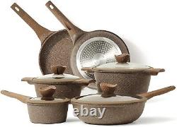 Non Stick Pots and Pans Set Induction Hob Pot Set 8pcs Kitchen Cookware with Lids