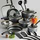 Nonstick 18 Piece Cookware Set In Steel Gray-to Cook All Your Delicious Food