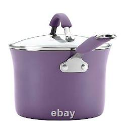 Nonstick Cookware Set Pots Pans Kitchen Enamel Oven Safe Cooking Purple 12 Piece