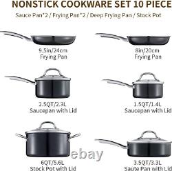 Nonstick Pots and Pans Set, Induction Pan Set 10 Piece, PFOA Free Cookware Pans
