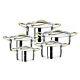 Oms 1011 Stainless Steel Cookware Cylinder Shape Gold Casserole Set 10 Pieces