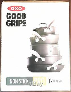 OXO Good Grips Hard-Anodized Non-Stick Pro 12 Piece Cookware Set NEW