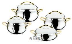 O. M. S. 8 Piece Commercial Professional Cookware Stock Pot Set 18/10 S/Steel 1009
