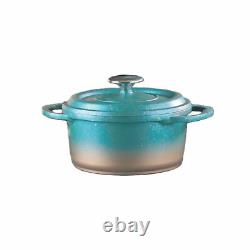 O. M. S Granite Cookware 7 Piece Set with Lid- 3049 Turquoise Casserole Pan Pot