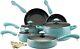 Paula Deen 13064 Signature Nonstick Cookware Pots And Pans Set, 15 Piece, Aqua