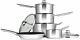Penguin Home Professional Induction-safe Cookware Set, Stainless Steel, 5 Pieces