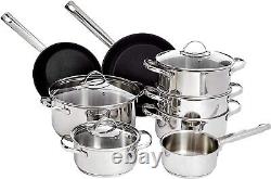 Premium 11-Piece Stainless Steel Induction Cookware Set with Non-Stick Frying Pa