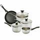 Prestige 5 Piece Everyday Straining Cookware Set Milkpan, Saucepan, Frying Pan