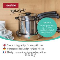 Prestige Kitchen Hacks Pots & Pans Set Stainless Steel 5 Piece Sturdy Cookware