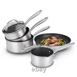 Prestige Scratch Guard Cookware Set in Stainless Steel Accessory Pack of 5