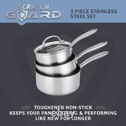 Prestige Scratch Guard Saucepan Set Stainless Steel Non Stick Induction Cookware