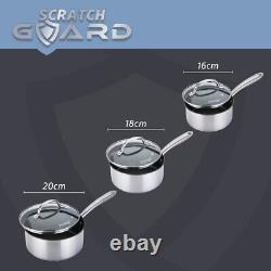 Prestige Scratch Guard Saucepan Set Stainless Steel Non Stick Induction Cookware