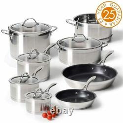ProCook Professional Stainless Steel Cookware Set 8 Piece Induction Pans