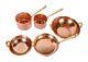 Pure Copper Cookware Set 5 Piece Set Copper Sauce Pan Set Copper Kadhai Set