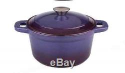 Purple Cast Iron Cookware Set, Pots Pan Lids, Kitchen Cooking, 5 Piece Superior