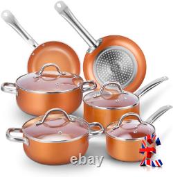 Quality Cookware Set Pan & Pot Set 6 Piece, Stock Pot, Saute Pan, Saucepan, Glas