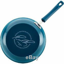 Rachael Ray 15-Piece Hard Enamel Nonstick Cookware Set Aluminum Marine Blue