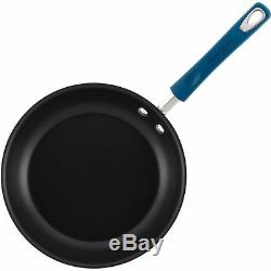 Rachael Ray 15-Piece Hard Enamel Nonstick Cookware Set Aluminum Marine Blue