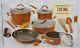 Rachael Ray Cucina Nonstick Cookware Pots And Pans Set, 12 Piece, Pumpkin Orange