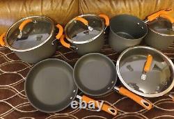 Rachael Ray Hard Anodised Nonstick 14 Piece Pots Pans Set Cookware Aluminium