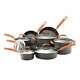 Rachael Ray Hard-anodized Cookware 14-piece Set With Orange Handles 87000