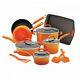 Rachael Ray Orange Gradient 14 Piece Enamel Cookware Set