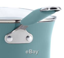 Rachel Ray New Hard Porcelain Enamel Nonstick Cookware Set 12 Piece Agave Blue