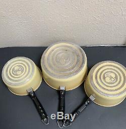 Retro Vintage Club Aluminum Gold Yellow 9 Piece Cookware Set With 5 Pots/4 Lids