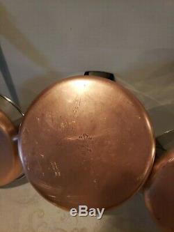 Revere Ware Copper Bottom 10 Piece Cookware Set Skillets, Sauce Pans, #7
