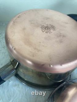 Revere Ware Copper Clad Bottom 11 Piece Set Pots Frying Pans Lids Clinton USA