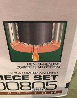 Revere Ware Copper Clad Bottom 8 Piece Set NOS New NIB NOS 3500805 RARE