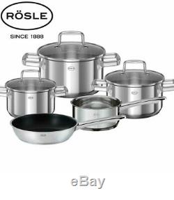 Rösle Profi Stainless Steel Pot Set Induction Cookware Set 5 Pieces Non-stick