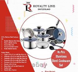 Royalty Line 16 Pieces Inox Cookware Set