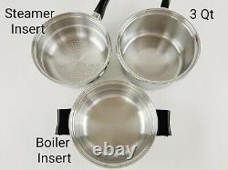 SALADMASTER Tri-Clad Stainless Steel 14-Piece Cookware Set Inserts Vented Lids