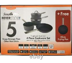 SCOVILLE PRO NEVERSTICK 5 PIECE COOKWARE SET brand new in box unopened