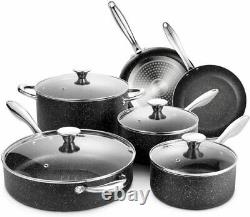SKY LIGHT Nonstick Cookware Set, 10 Piece Stone-Derived Cooking Pots and Pans