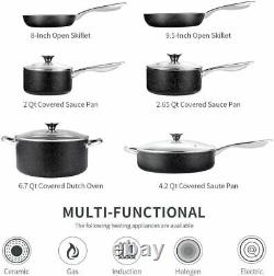 SKY LIGHT Nonstick Cookware Set, 10 Piece Stone-Derived Cooking Set Altay 19461