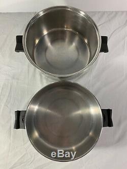 SaladMaster Cookware Set 18-8 Tri-Clad Stainless Steel USA 9 Piece Set Vapo Lids
