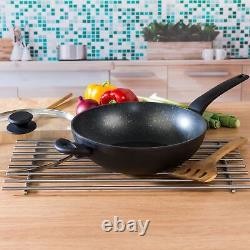 Salter COMBO-4834 Marble Gold Non-Stick Frying Pan, Saucepan & Wok Set, 7 Piece