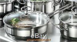 Satin Stripes Home Cookware Set Saucepan Sets Pots and Pans Induction 20 Piece