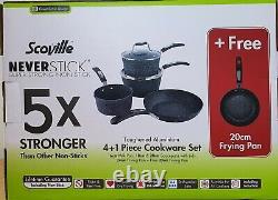 Scoville Neverstick 4 Plus 1 Piece Cookware Set Pan Saucepan Steel Pot Non Stick