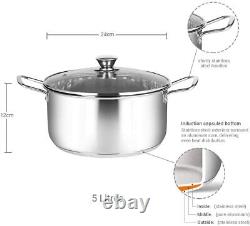 Set of 5 Cookware Pan Set Stainless Steel Kitchen set of 5 piece 18cm & 20cm