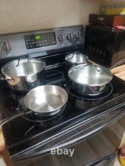 Sharper image Stainless Steel 7 Pc Piece Tri-Ply Cookware Set NEW unopened