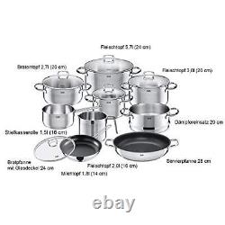 Silit Toskana cookware set induction 10-piece, cooking pot set with gl