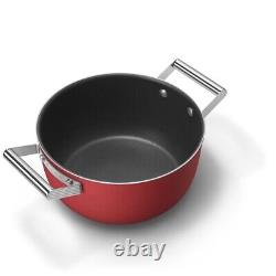 Smeg Cookware 3 Piece Non-Stick Cookware Set Red