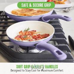 Soft Grip Healthy Ceramic Nonstick 16 Piece Kitchen Cookware Pots and Pans Set