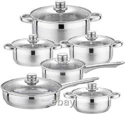 Stainless Steel Cookware Set 12-Piece