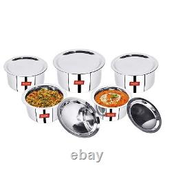 Stainless Steel Cookware Set With Lid, 1 l to 3 l, 10 Piece